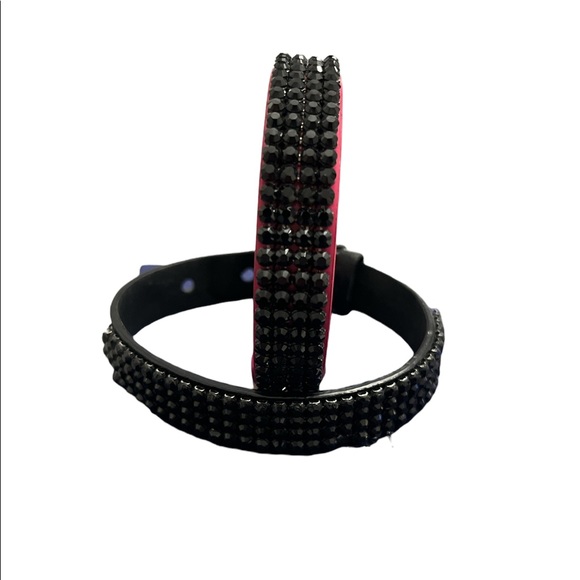 SWAROVSKI CRYSTAL LEATHER BRACELET SET 🔥🔥 - Picture 1 of 13